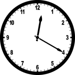 Round clock with numbers showing time 12:20