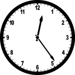 Round clock with numbers showing time 12:24