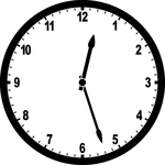 Round clock with numbers showing time 12:27