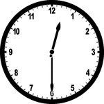 Round clock with numbers showing time 12:30