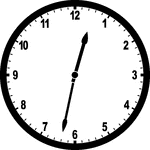 Round clock with numbers showing time 12:32
