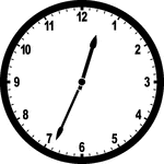 Round clock with numbers showing time 12:34