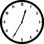 Round clock with numbers showing time 12:35