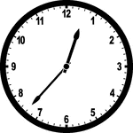 Round clock with numbers showing time 12:37