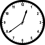 Round clock with numbers showing time 12:39