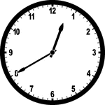 Round clock with numbers showing time 12:40