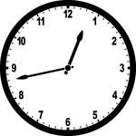Round clock with numbers showing time 12:43