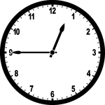 Round clock with numbers showing time 12:45