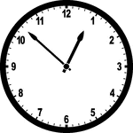 Round clock with numbers showing time 12:52