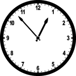 Round clock with numbers showing time 12:53