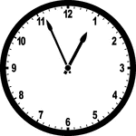 Round clock with numbers showing time 12:56