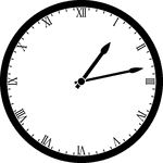 Round clock with Roman numerals showing time 1:13