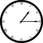 Round clock with Roman numerals showing time 1:15