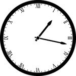 Round clock with Roman numerals showing time 1:17
