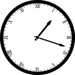 Round clock with Roman numerals showing time 1:18