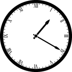 Round clock with Roman numerals showing time 1:20