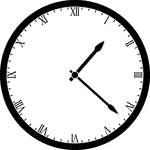 Round clock with Roman numerals showing time 1:22