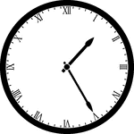 Round clock with Roman numerals showing time 1:25