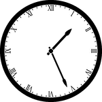 Round clock with Roman numerals showing time 1:26