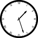 Round clock with Roman numerals showing time 1:27