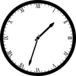 Round clock with Roman numerals showing time 1:33