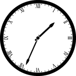 Round clock with Roman numerals showing time 1:34