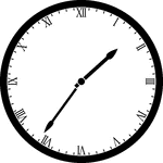 Round clock with Roman numerals showing time 1:36