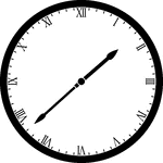 Round clock with Roman numerals showing time 1:38