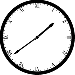 Round clock with Roman numerals showing time 1:39