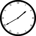 Round clock with Roman numerals showing time 1:40