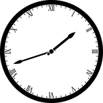 Round clock with Roman numerals showing time 1:42