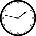 Round clock with Roman numerals showing time 1:47