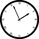 Round clock with Roman numerals showing time 1:56