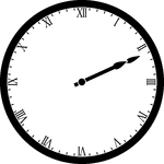 Round clock with Roman numerals showing time 2:11