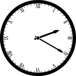 Round clock with Roman numerals showing time 2:20