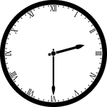 Round clock with Roman numerals showing time 2:30