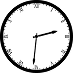 Round clock with Roman numerals showing time 2:31