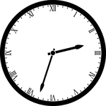Round clock with Roman numerals showing time 2:33