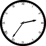 Round clock with Roman numerals showing time 2:36