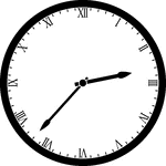 Round clock with Roman numerals showing time 2:37