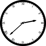 Round clock with Roman numerals showing time 2:38