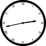 Round clock with Roman numerals showing time 2:43