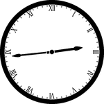 Round clock with Roman numerals showing time 2:44