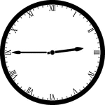 Round clock with Roman numerals showing time 2:45