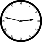 Round clock with Roman numerals showing time 2:47