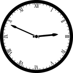 Round clock with Roman numerals showing time 2:49