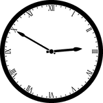 Round clock with Roman numerals showing time 2:50