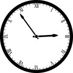 Round clock with Roman numerals showing time 2:54