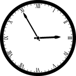 Round clock with Roman numerals showing time 2:55