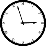 Round clock with Roman numerals showing time 2:57